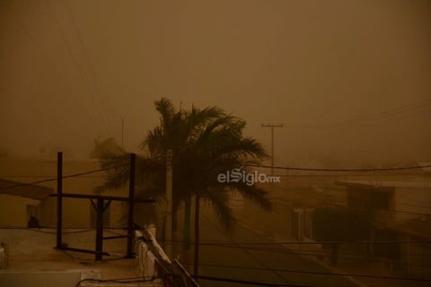 Varias colonias de Torreón fueron azotadas por la nube de polvo.