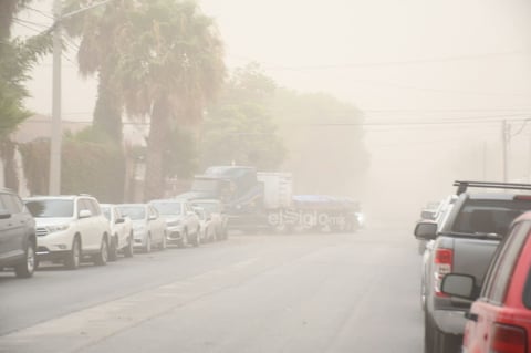 Varias colonias de Torreón fueron azotadas por la nube de polvo.