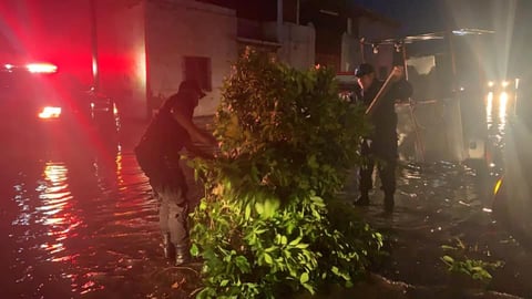 Elementos de Protección Civil del Estado, así como de la Unidad Municipal y bomberos de ese municipio y de Torreón, trabajaron durante toda la noche con bombas para el desagüe a fin de que fuera disminuyendo el nivel de agua acumulada.