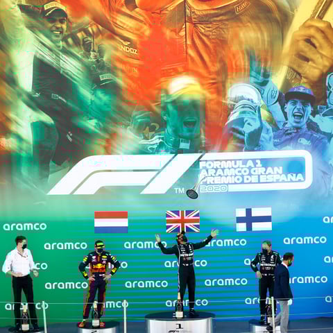 El británico se convirtió en el piloto con más podios en la historia de la Fórmula Uno
