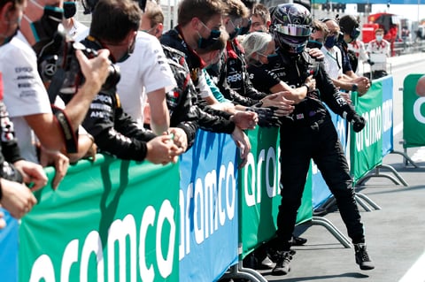 El británico se convirtió en el piloto con más podios en la historia de la Fórmula Uno