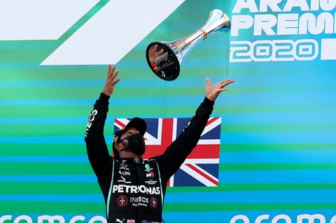 El británico se convirtió en el piloto con más podios en la historia de la Fórmula Uno