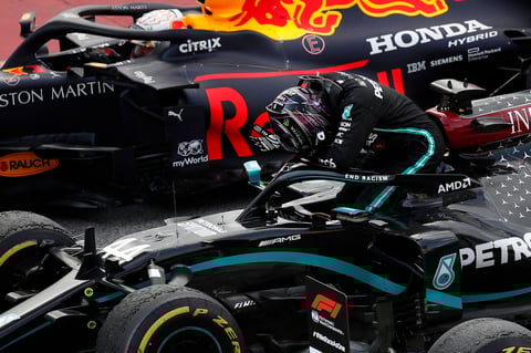 El británico se convirtió en el piloto con más podios en la historia de la Fórmula Uno