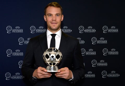 Otro que optaba al galardón de futbolista más destacado era el arquero Manuel Neuer, quien lideró su categoría por delante del esloveno Jan Oblak (Atlético de Madrid) y del costarricense Keylor Navas (París Saint-Germain).
