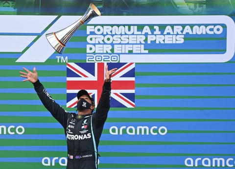 Hamilton gana el GP de Eifel; iguala en triunfos en F1 a Schumacher