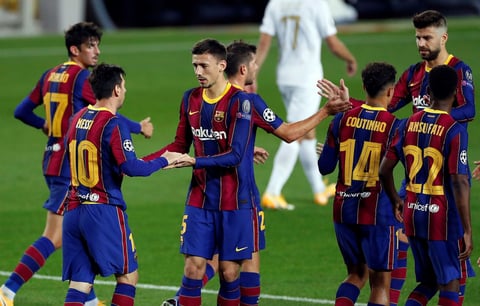 Leo Messi, Ansu Fati, Coutinho, Pedri y Dembélé marcaron su primer tanto en fase de grupos 