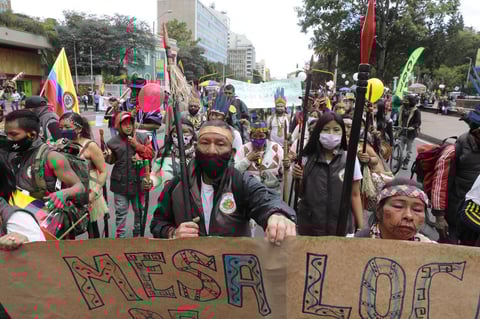 Sindicatos y movimientos sociales colombianos llevan a cabo una jornada nacional de protesta