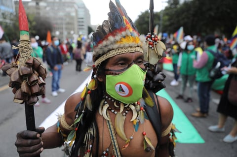 Sindicatos y movimientos sociales colombianos llevan a cabo una jornada nacional de protesta