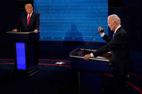 El último debate previo a las elecciones presidenciales de EUA entre Donald Trump y Joe Biden