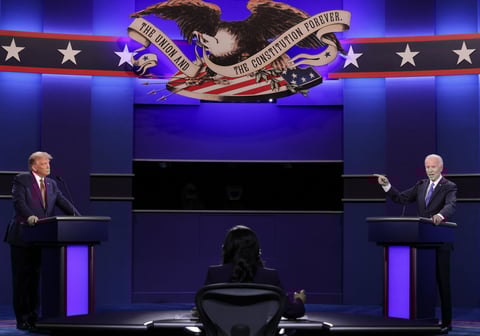 El último debate previo a las elecciones presidenciales de EUA entre Donald Trump y Joe Biden