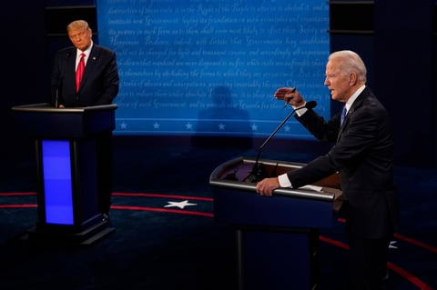 El último debate previo a las elecciones presidenciales de EUA entre Donald Trump y Joe Biden