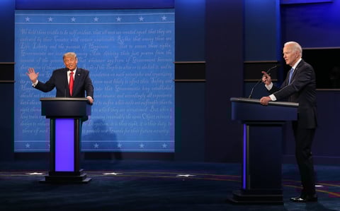 El último debate previo a las elecciones presidenciales de EUA entre Donald Trump y Joe Biden