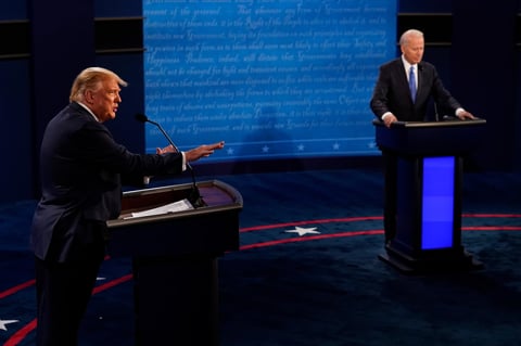 El último debate previo a las elecciones presidenciales de EUA entre Donald Trump y Joe Biden