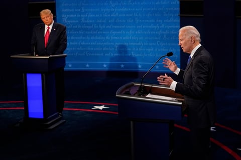 El último debate previo a las elecciones presidenciales de EUA entre Donald Trump y Joe Biden