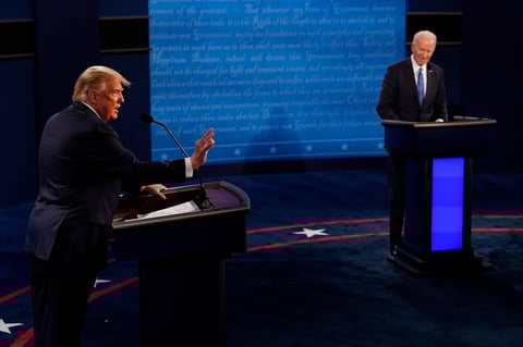 El último debate previo a las elecciones presidenciales de EUA entre Donald Trump y Joe Biden