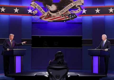 El último debate previo a las elecciones presidenciales de EUA entre Donald Trump y Joe Biden