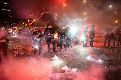 Invadieron las calles de California para mostrar su alegría de obtener la Serie Mundial 