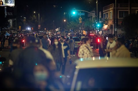Invadieron las calles de California para mostrar su alegría de obtener la Serie Mundial 