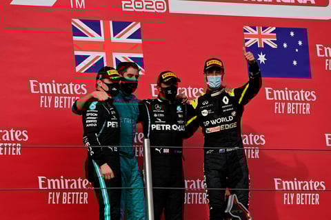 Se impone Hamilton en Gran Premio de Emilia Romaña; 'Checo' Pérez finaliza en sexto