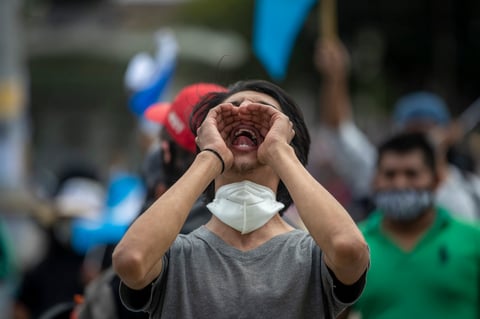 Protestan nuevamente contra el presidente y el Congreso de Guatemala