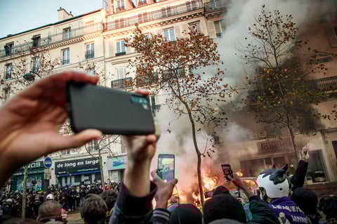 La manifestación partió de la céntrica Plaza de la República hacia la de Bastilla