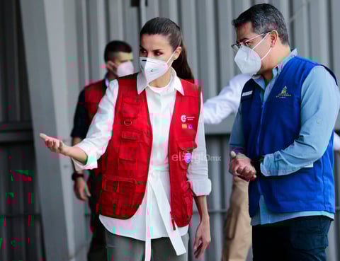 Letizia estuvo acompañada por el presidente de Honduras, Juan Orlando Hernández, y la primera dama, Ana García