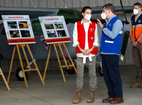 Letizia estuvo acompañada por el presidente de Honduras, Juan Orlando Hernández, y la primera dama, Ana García