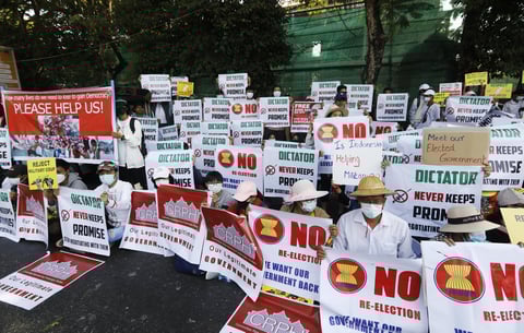 Protestan contra nuevas elecciones en Myanmar