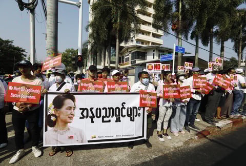 Protestan contra nuevas elecciones en Myanmar