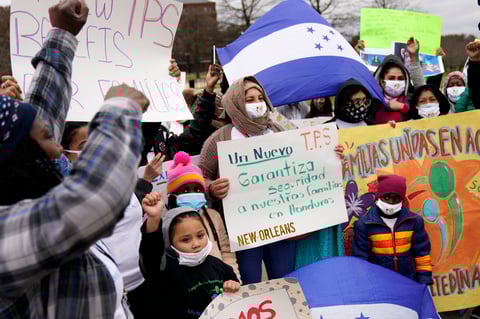 Hondureños piden a Biden un nuevo Estatus de Protección Temporal en manifestación