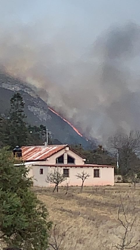 Combaten incendio forestal en Sierra de Arteaga
