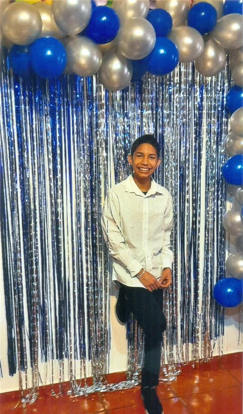 21032021 Raúl Fernando Estrada Cruz cumpliendo sus 14 años de edad el pasado 23 de febrero.