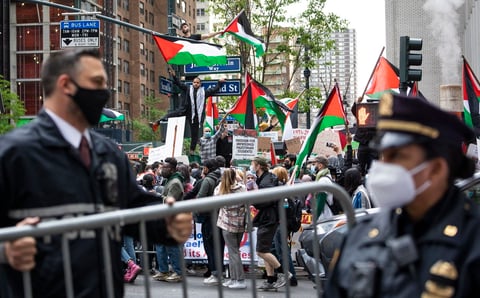Se manifiestan en Nueva York en apoyo a Palestina