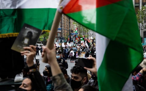 Se manifiestan en Nueva York en apoyo a Palestina