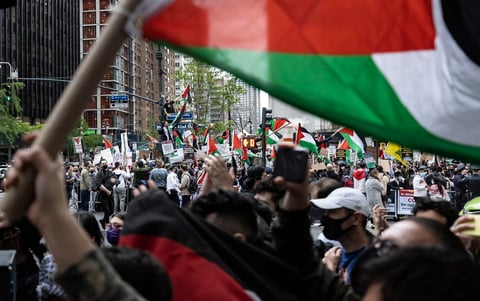 Se manifiestan en Nueva York en apoyo a Palestina