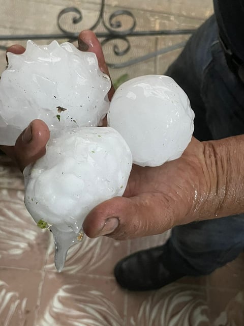 Reportan granizo de 10 centímetros de diámetro en norte de Coahuila
