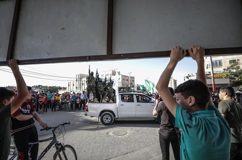 Fuerzas de Hamas conmemoran a milicianos muertos durante conflicto en Gaza