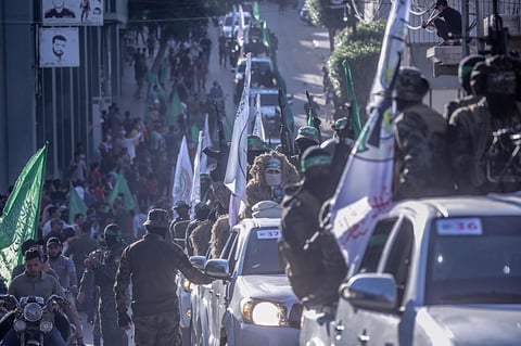 Fuerzas de Hamas conmemoran a milicianos muertos durante conflicto en Gaza