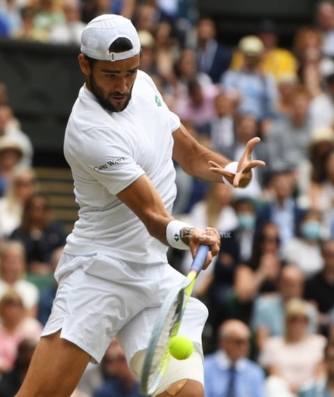 Wimbledon Championships 2021

Wimbledon (United Kingdom), 11/07/2021.- Matteo Berrettini of Italy in action against Novak Djokovic of Serbia during the men's final at the Wimbledon Championships, Wimbledon, Britain 11 July 2021. (Tenis, Italia, Reino Unido) EFE/EPA/NEIL HALL EDITORIAL USE ONLY
DEP Tenis WIMBLEDON BRITAIN TENNIS GRAND SLAM 2021 United Kingdom
