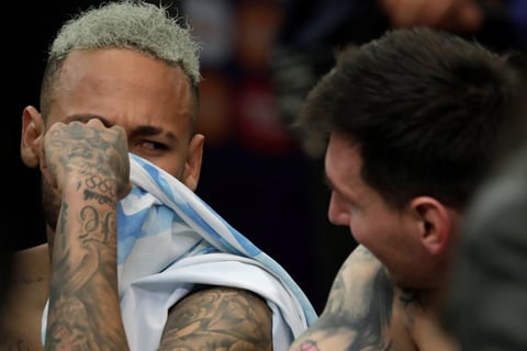 Los dos amigos charlaron tras la final de la Copa América 