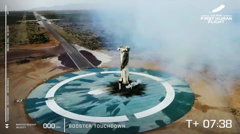 Desde hoy Bezos es otro multimillonario que se erige en pionero del turismo más allá del planeta, luego de que Branson, a sus 70 años, alcanzará las fronteras del espacio a bordo de un avión fabricado por su compañía Virgin Galactic, con el que, a una velocidad tres veces superior a la del sonido, cruzó los 80 kilómetros (49 millas) de altura.