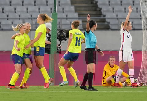 Suecia sorprende con victoria ante EUA en el torneo femenil de futbol en Tokio 2020