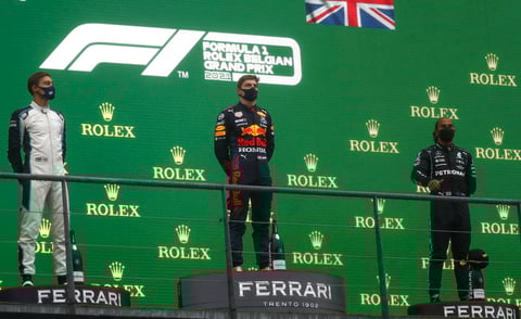 Max Verstappen se corona en el GP de Bélgica; la carrera más corta de la historia