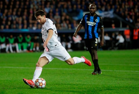 La ofensiva del PSG con Messi-Neymar-Mbappé no puede con el Brujas