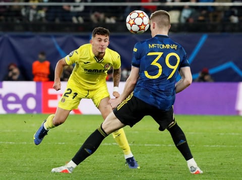 Villarreal va de más a menos ante un efectivo Manchester United