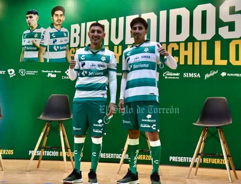 Presentación nuevow refuerzos club Santos Laguna Suarez y pizzichillo