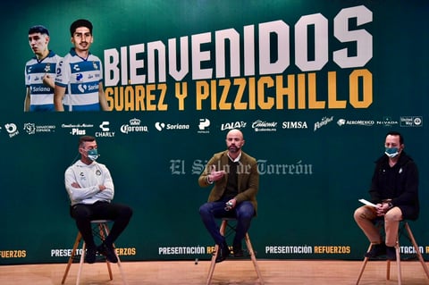 Presentación nuevow refuerzos club Santos Laguna Suarez y pizzichillo