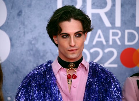 Maneskin poses for photographers upon arrival at the Brit Awards 2022 in London Tuesday, Feb. 8, 2022. (Photo by Joel C Ryan/Invision/AP)