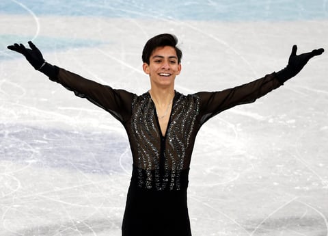 Beijing (China), 10/02/2022.- Donovan Carrillo of Mexico reacts during the Men's Free Skating of the Figure Skating events at the Beijing 2022 Olympic Games, Beijing, China, 10 February 2022. EFE/EPA/FAZRY ISMAIL