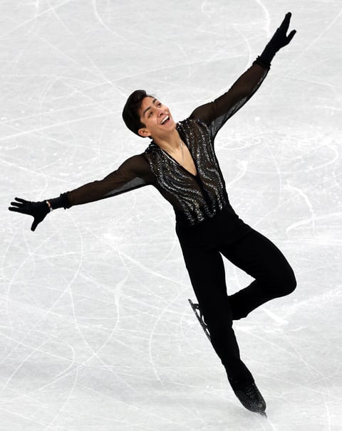 Beijing (China), 10/02/2022.- Donovan Carrillo of Mexico performs during the Men's Free Skating of the Figure Skating events at the Beijing 2022 Olympic Games, Beijing, China, 10 February 2022. EFE/EPA/FAZRY ISMAIL